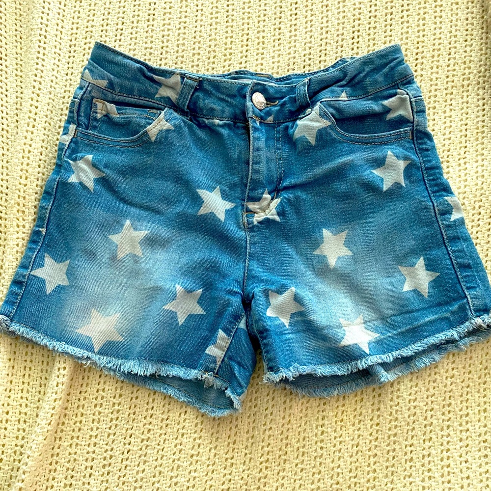 Blue Star-Patterned Women's Denim Shorts